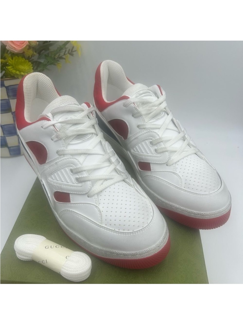 Mens Gucci Demetria basket leather sneakers . Size 12